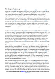 The danger of technology | Analytical essay