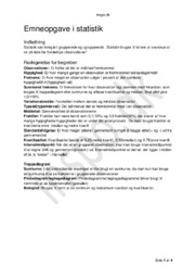 Statistik | Emneopgave Matematik