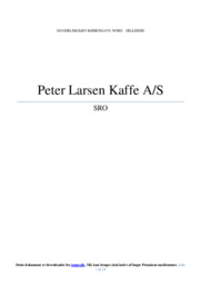 Peter Larsen Kaffe AS | Analyse