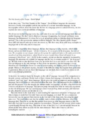 The only speaker of his tongue | Analytical essay