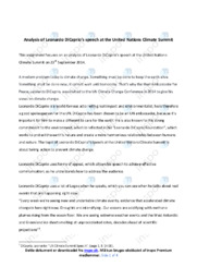 Speech | Analyse | Leonardo DiCaprio