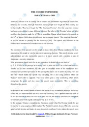The American Promise | Analyse | Barack Obama