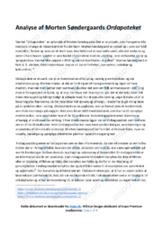 Morten Søndergaards Ordapoteket | Analyse