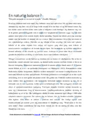 En naturlig balance | Dansk Essay