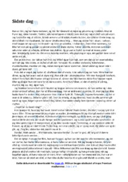 Sidste dag | Noter Analyse | Jesper Wung-Sung