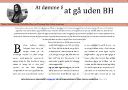 At dømme & at gå uden BH | Dansk Esay