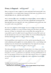 Disney in Denmark will it work | Opgave