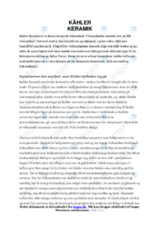 KÄHLER KERAMIK | Analyse