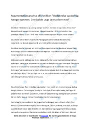 Uddannelse og ubehag | Argumentationsanalyse
