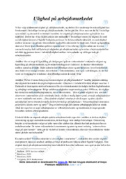 Ulighed på arbejdsmarkedet | Analyse