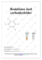 Reaktioner med carbonhydrider | Rapport Kemi