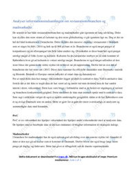 Restaurationsbranchen | Analyse