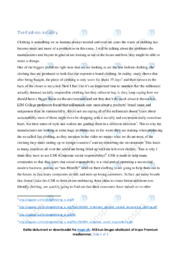 The Fashion industry | Analysis