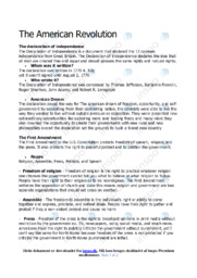 The American Revolution | Noter