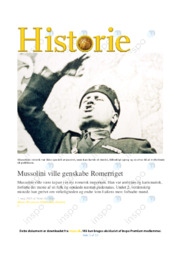 Mussolini ville genskabe Romerriget | Noter Historie