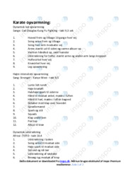 Karate opvarmning & Dynamisk led | Noter Idræt
