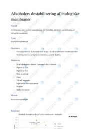 Alkoholers destabilisering af biologiske membraner | Noter