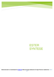 Ester syntese | Rapport