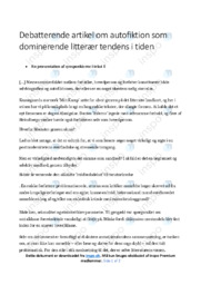 Autofiktion som dominerende litterær tendens i tiden | Debat