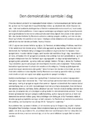 Den demokratiske samtale i dag