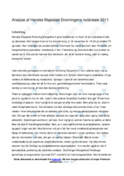 T Dronningens nytårstale 2011 | Analyse