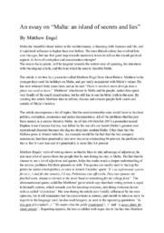 Malta: an island of secrets and lies | Essay