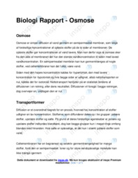 Osmose | Biologi rapport