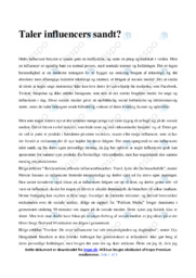 Taler influencers sandt | Essay