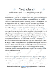 Tale | Taleanalyse | Sofie Linde