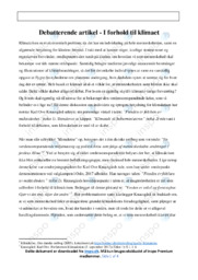 Klimaet | Debatterende artikel