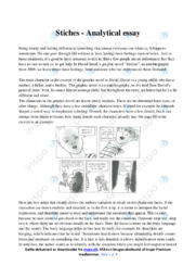Stiches | Analytical essay