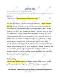 Clara’s Day | Analytical essay