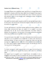 Feathers from a Thousand li away | Analytical essay