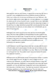 McDonald’s | Engelsk Manuscript