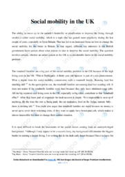Social mobility in the UK | Essay
