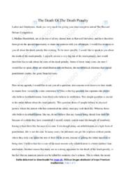 The Death Penalty | Speech