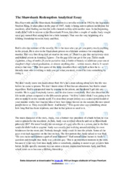 The Shawshank Redemption | Analytical Essay