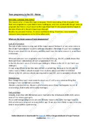 Teen pregnancy in the US | Noter Engelsk