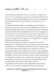 TV-avis | Analyse | DR1