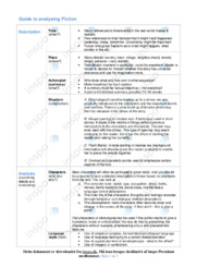 Guide to analysing Fiction | Engelsk