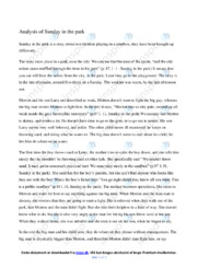 Sunday in the park | Analysis