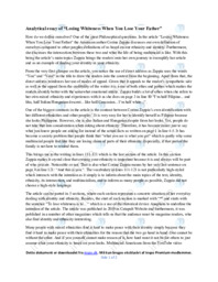 Losing Whiteness When You Lose Your Father | Analytical essay