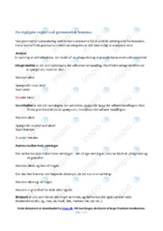De vigtigste regler ved grammatisk komma | Noter Dansk