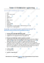 Middelalder og korstog | Analyse | Noter