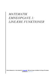 Lineær Funktioner | Matematik