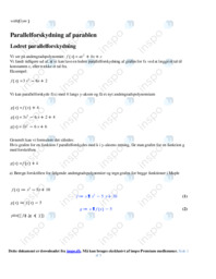 Parallelforskydning af parablen | Noter i matematik | Over 4 sider