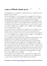Speech | Analyse | Michelle Obama