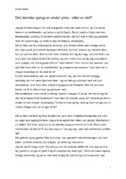 Det danske sprog er under pres – eller er det? | Essay