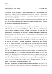 Education after high school | Engelsk Analytical essay
