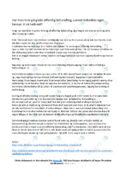 Krav på gratis offentlig behandling | Essay